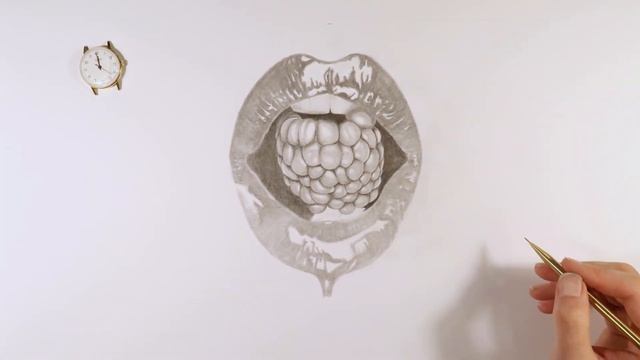 Time Lapse Drawing Of Some Lips - How To Sketch Realistic Glossy Lips