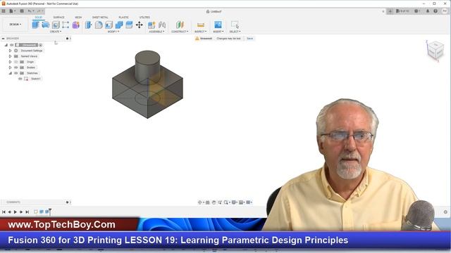 Fusion 360 for 3D Printing LESSON 19: Learning Parametric Design Principles смотреть онлайн