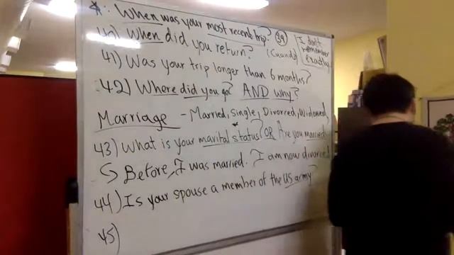 N400 Questions on Employment Travel Marriage and Kids Preguntas de Empleo Viajes Matrimonio Y Hijo