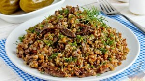 🐔🍲Куриные сердечки и печень с гречкой🥘🥗🍹