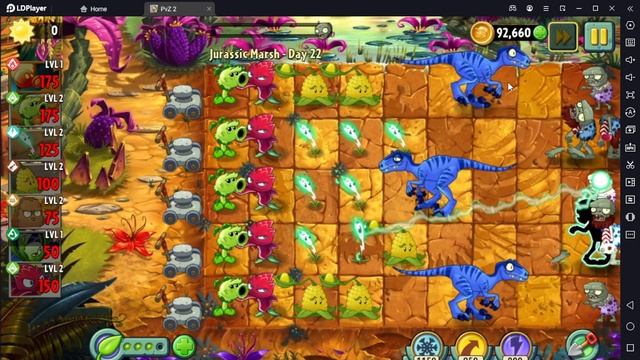 Растение против Зомби 2/PvZ2 Adventure Jurassic Marsh Day 22/Юрское Болото День 22 смотреть онлайн