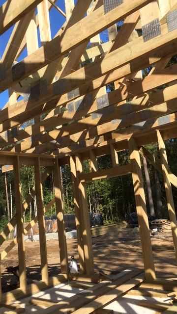 Монтаж деревянных ферм 7,2 м с МЗП — мощный пролёт! 💪🏠 #стройка #строительсводома #wood