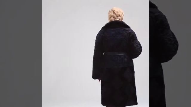 Шуба из каракуля 1371 Цвет синий | Меховая фабрика "Соболь"