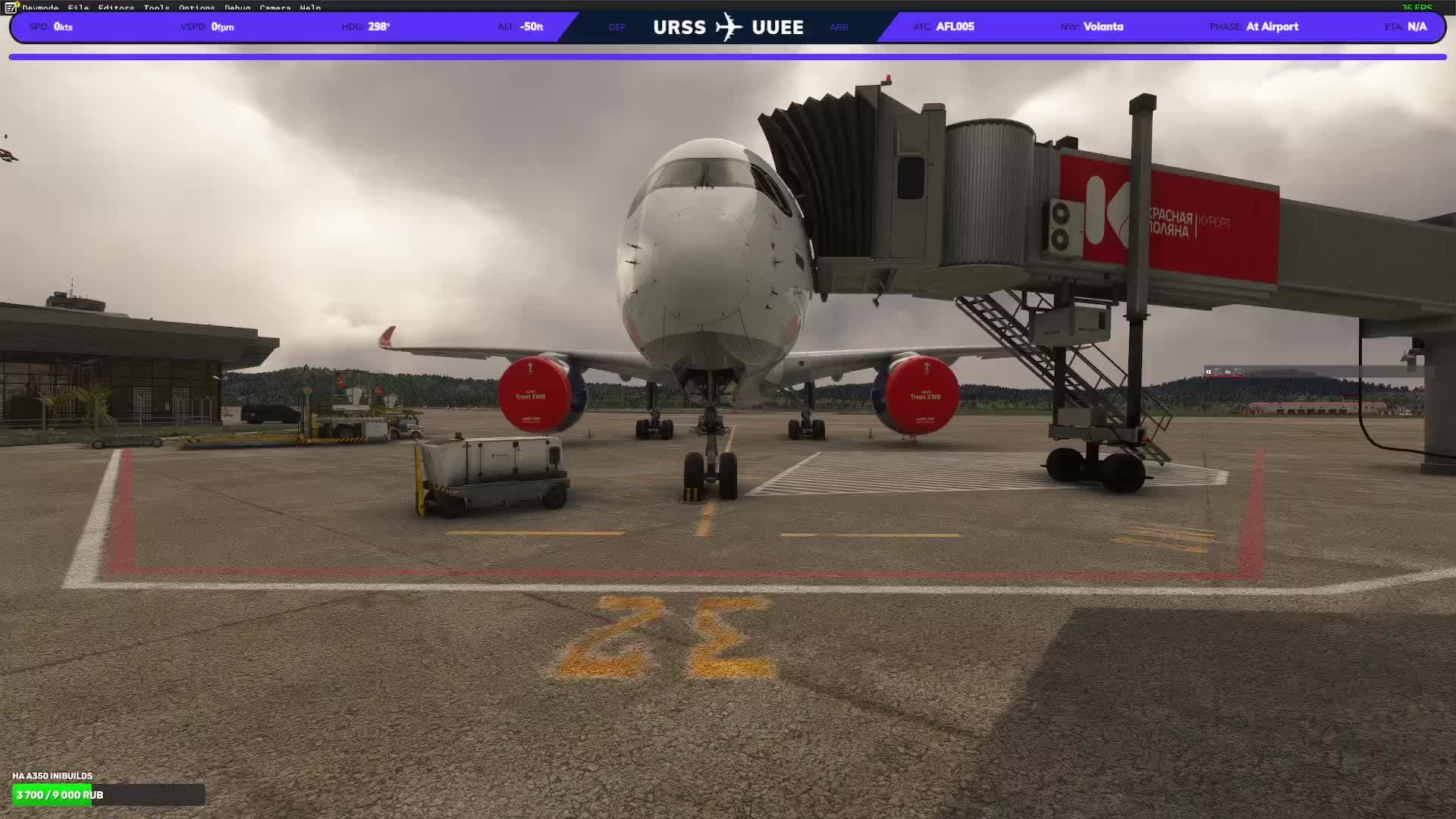 A350 iniBuilds, MSFS 2020, GSX, AFL005, Vatsim, Sochi(URSS) - Moscow(UUEE)