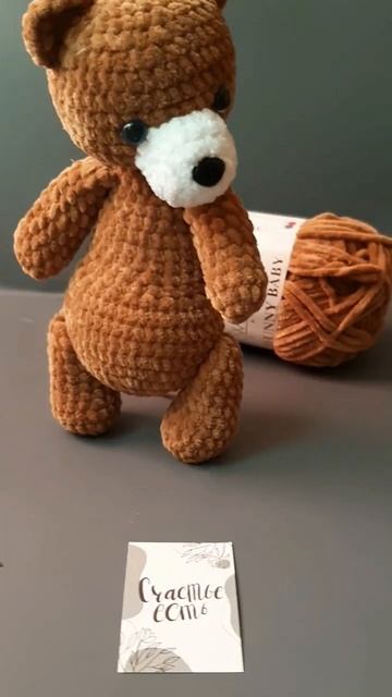 Мишка плюшевый крючком. #knitting #игрушкикрючком #вязание