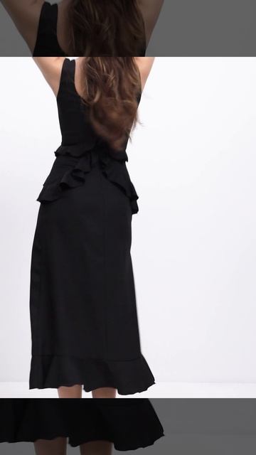 Платье с воланами (08-83BLK) смотреть онлайн