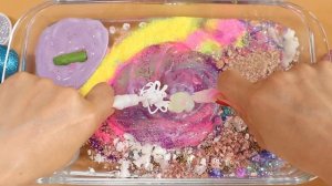 Блестящий слайм! Смешиваем макияж и блёстки в слайм! Увлекательное видео со слаймом!★ASMR★