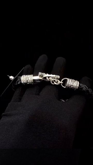 Браслет из кожи с серебряными вставками 19 смотреть онлайн