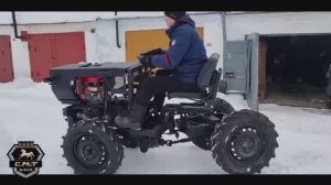 Тест ДРАЙВ САМОДЕЛЬНОГО МИНИ ТРАКТОРА переломка ПОМОГАТОРА