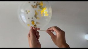 Надуваем красивый шарик с конфетти