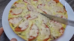 Омлет с грибами и лавашом - сытно и вкусно_ простые идеи для завтрака.