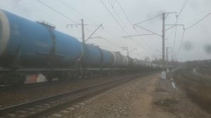 "БТС на Ярике"! Черный  2ТЭ116-1702 "БалтТрансСервис" с наливным поездом