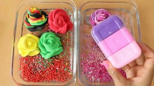 Слайм - Арбуз VS Виноград!  Макияж и  блёстки в слайм! Увлекательное видео со слаймом!★ASMR★