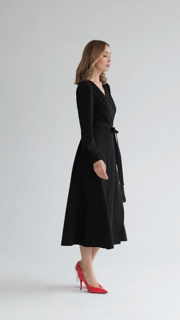 Платье-миди с запахом (08-40.1BLK) смотреть онлайн