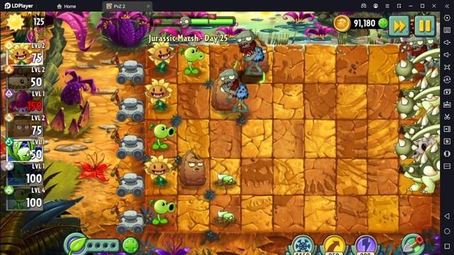 Растение против Зомби 2/PvZ2 Adventure Jurassic Marsh Day 25/Юрское Болото День 25 смотреть онлайн