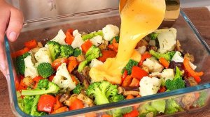 Это просто бомба! Я никогда не ела такой вкусной запеканки! Брокколи, цветная капуста и баклажаны