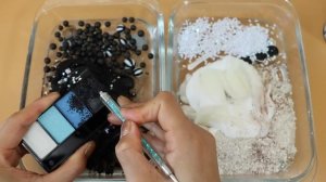 Смешиваем тени  и макияж «ОРЕО Black & White» в слайм! Увлекательное видео со слаймом! ★ASMR★