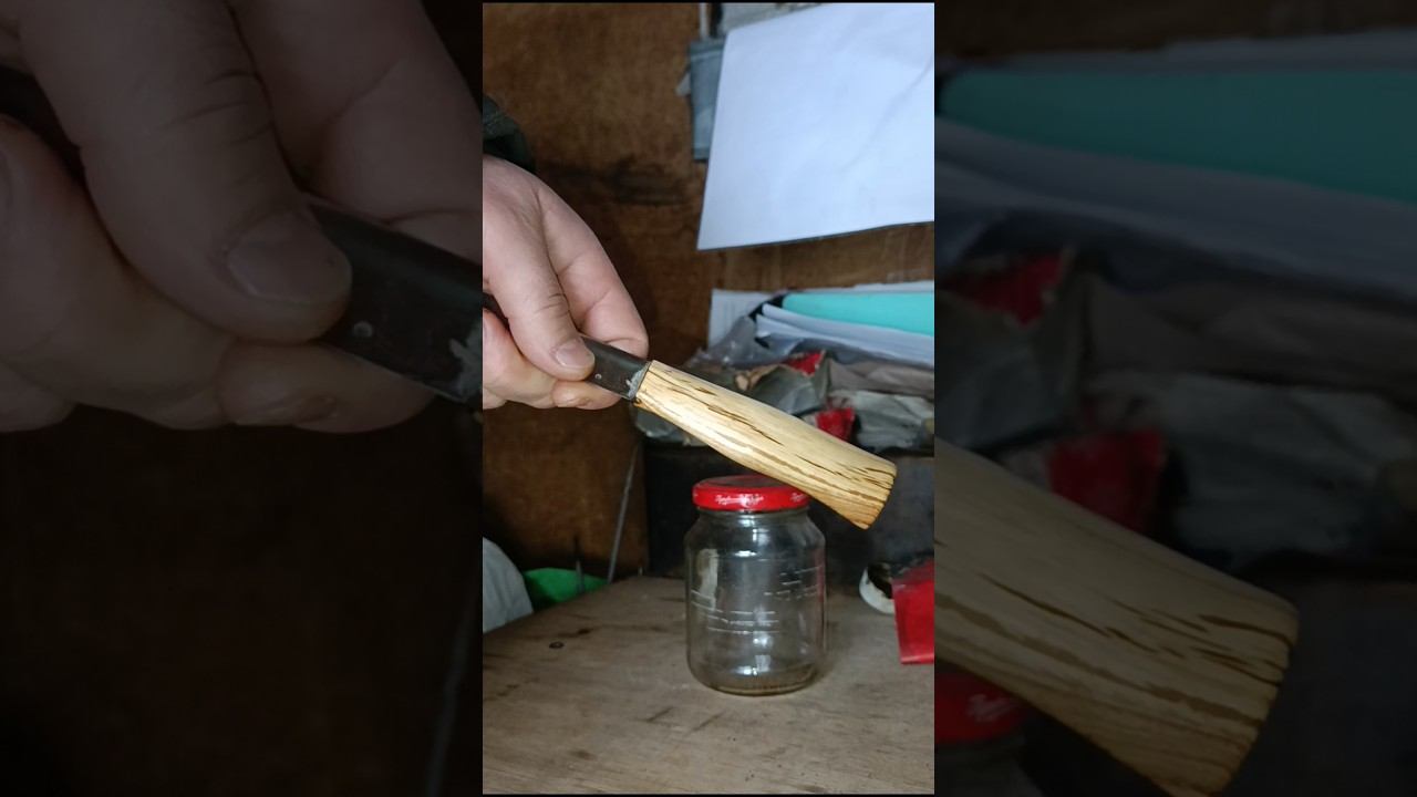 Красивый рисунок рукояти из рябины. смотреть онлайн