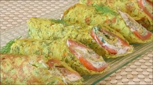 ПП блинчики из кабачков с форелью и мягким творогом