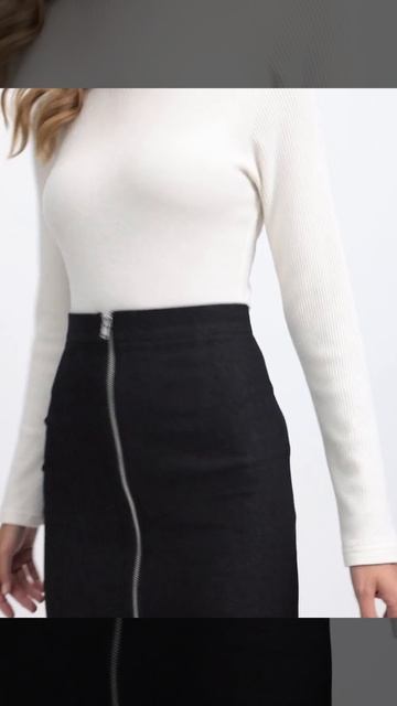 Юбка прямая с разъемной молнией (01-12BLK) смотреть онлайн