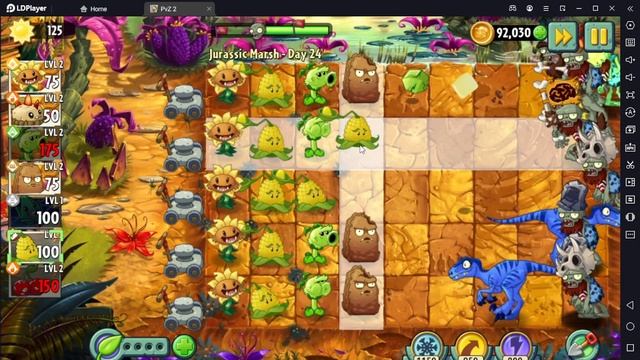 Растение против Зомби 2/PvZ2 Adventure Jurassic Marsh Day 24/Юрское Болото День 24 смотреть онлайн