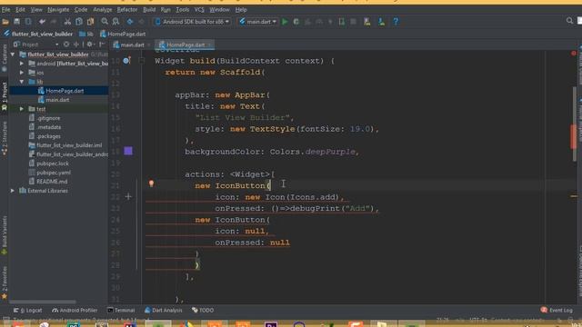 Flutter ListView Builder-Build a Complete Material Design Flutter App