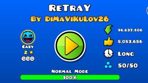 Прохождение уровня Retray(Easy 2 звезды) в Geometry Dash