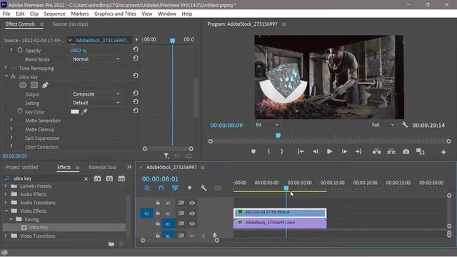 Ultra Key Background in Premiere Pro