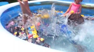 Chupa Chups pool Ice Cream M&Ms babies in the CANDY pool Gummy Skittles Learn colours songs