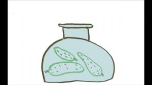 как нарисоать банку с огурцами