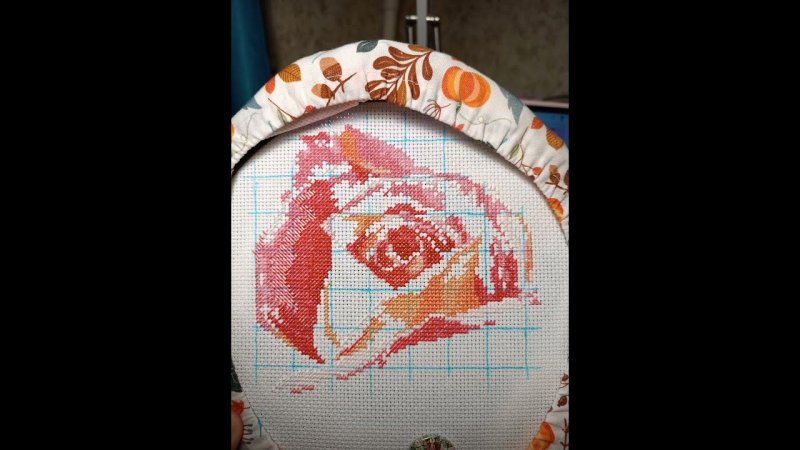 Вышивка розы 3500 крестиков за 10 секунд! #embroidery #творчество  #вышивка #розы #crossstitch