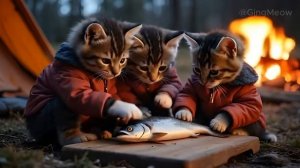 Tiny Cat’s Cozy Winter Camp Adventure _ #Winter #camping #kitten