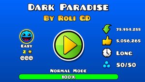 Прохождение уровня Dark Paradise (easy 2 звезды) в Geometry Dash