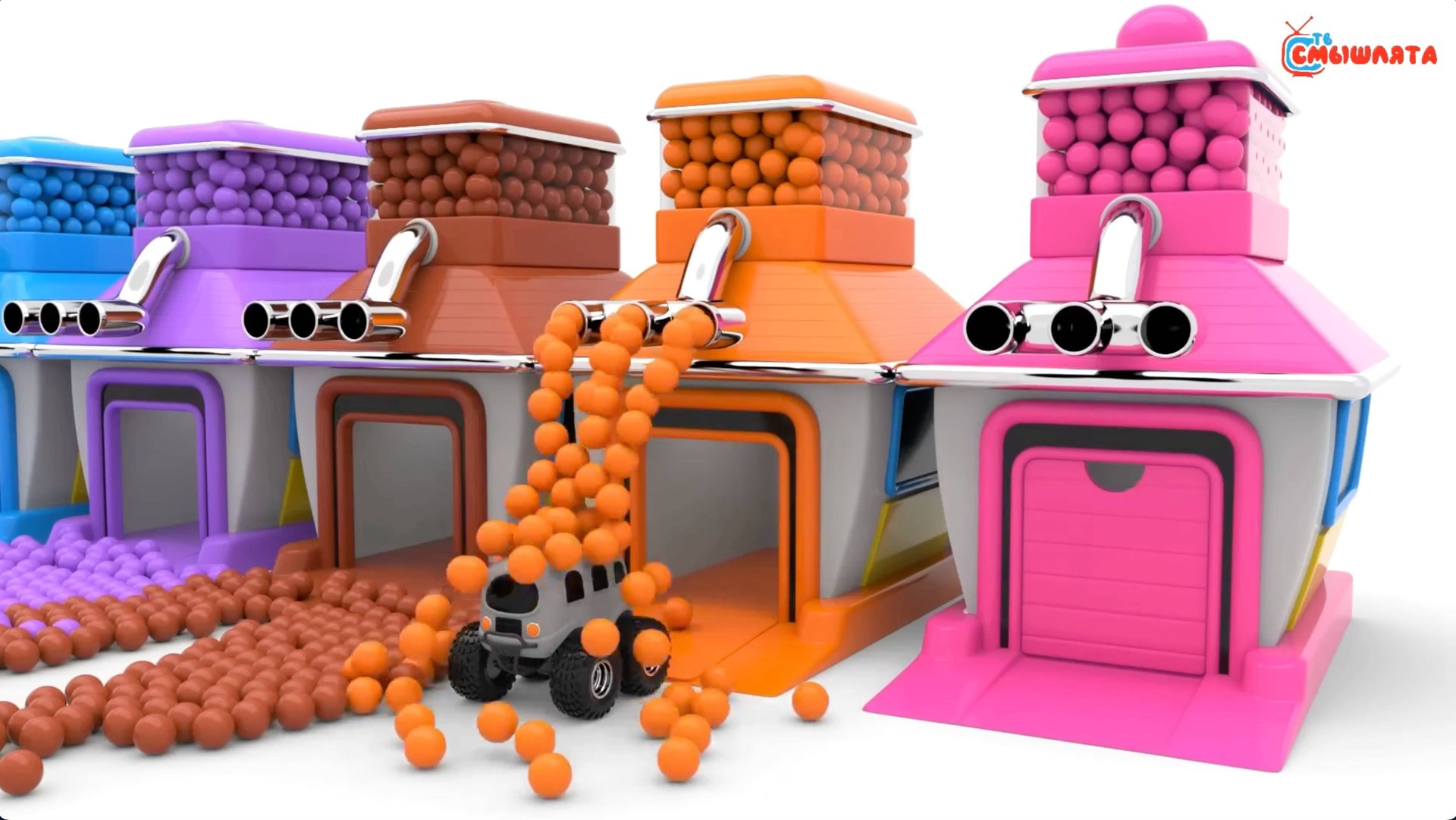 Учим ЦВЕТА - машинки шарики гараж. Видео для малышей. Детский развивающий мультик 1+ смотреть онлайн