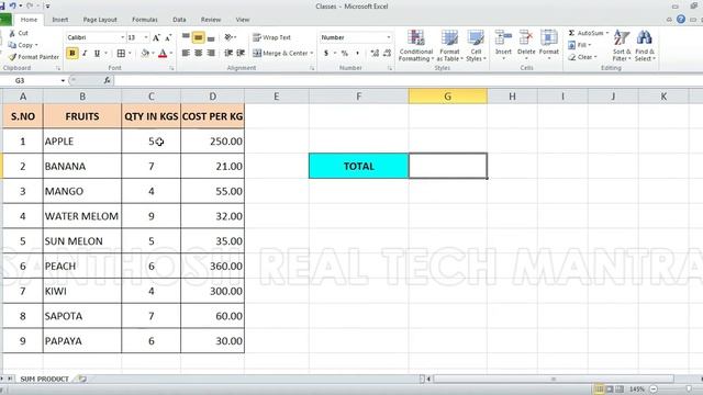 #Excel #SUM# Product #sum Product #Function EXCEL SUM PRODUCT Function in Telugu