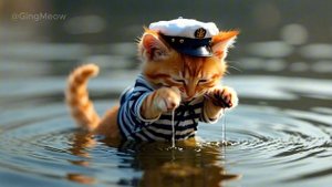 Tiny Cat’s Peaceful Boat Trip! _ #cat #kitten #cute #gingmeow