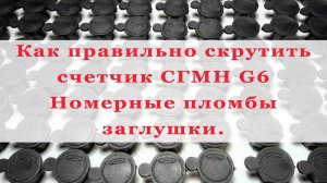 Как правильно скрутить счетчик СГМН G6. Пломбы заглушки.