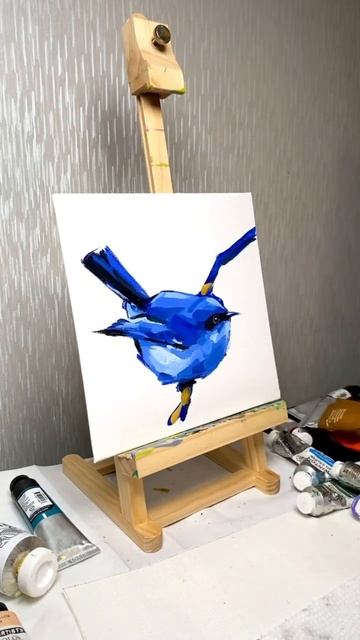 Grandala, exotic bird #art #process #oil #bird #painting #contrast #color #exotic #sketch смотреть онлайн