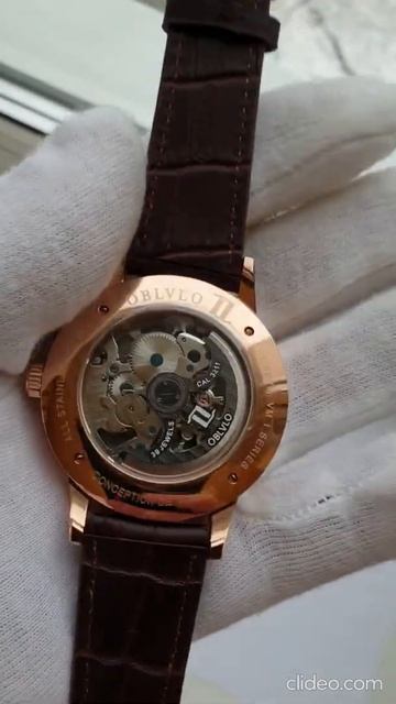 Мужские часы Oblvlo 45 5mm Sapphire Skeleton смотреть онлайн
