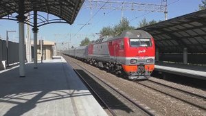 Электровоз ЭП2К-337 (ТЧЭ-6) со скорым поездом №018М Москва - Симферополь.