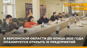 В Херсонской области до конца 2025 года планируется открыть 10 предприятий
