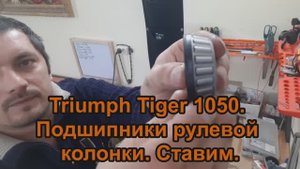 Triumph Tiger 1050. Подшипники рулевой колонки. Ставим новые.