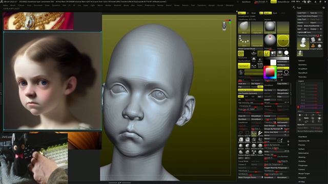 #zbrush, realtime 10min speed sculpting,3dconnexion,#spacemouse,wacom,cintiq24,cam view смотреть онлайн