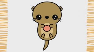 Как нарисовать ВЫДРУ KAWAII I шаг за шагом