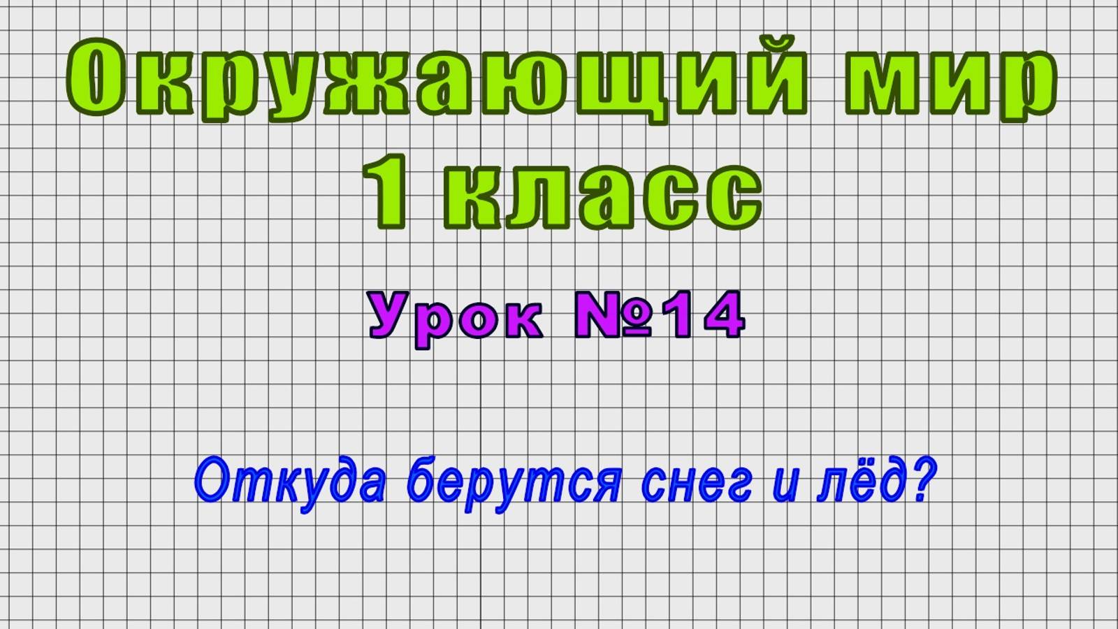 Окружающий мир 1 класс (Урок№14 - Откуда берутся снег и лёд?) смотреть онлайн