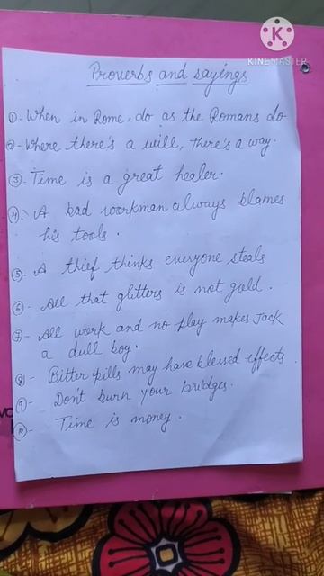 IELTS speaking proverbs and famous sayings....