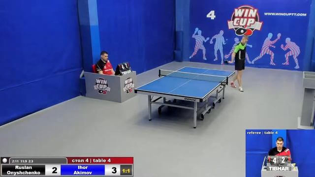19:30 Онищенко Руслан 3-2 Акимов Игорь стол 4 ЮГ-5 19.05.22 смотреть онлайн