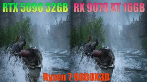 RX 9070 XT vs RTX 5090  в связке с  Ryzen 7 9800X3D - в 11 играх сравнение