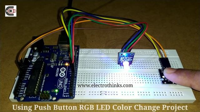 Using Push Button RGB LED Color Change Arduino Project