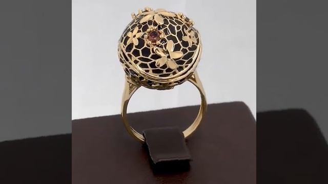 ЗОЛОТОЕ КОЛЬЦО Francelli С ЭМАЛЬЮ И ФИАНИТАМИ смотреть онлайн